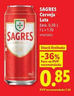 Lidl SAGRES Cerveja Lata promoção