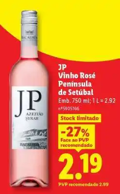Lidl JP Vinho Rosé Península de Setúbal promoção