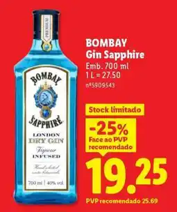 Lidl BOMBAY Gin Sapphire promoção