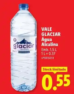 Lidl VALE GLACIAR Água Alcalina promoção