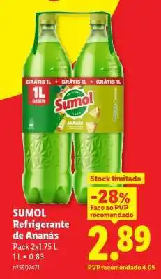 Lidl SUMOL Refrigerante de Ananás promoção