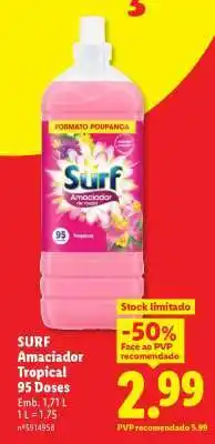 Lidl SURF Amaciador Tropical 95 Doses promoção