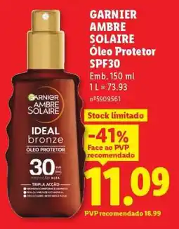 Lidl GARNIER Ambre Solaire Óleo Protetor SPF30 promoção