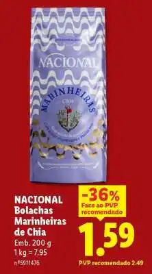 Lidl NACIONAL Bolachas Marinheiras de Chia promoção