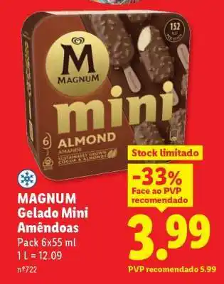 Lidl MAGNUM Gelado Mini Amêndoas promoção