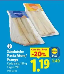 Lidl Sanduíche Pasta Atum/Frango promoção