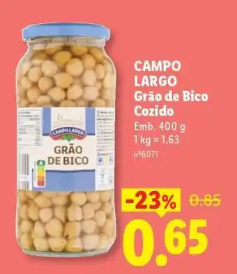 Lidl Campo Largo Grão de Bico Cozido promoção
