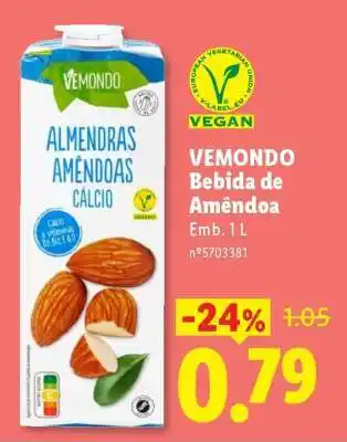 Lidl Vemondo Bebida de Amêndoa promoção