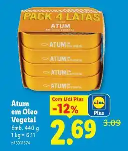 Lidl Atum em Óleo Vegetal promoção