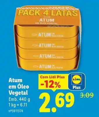 Lidl Atum em Óleo Vegetal promoção