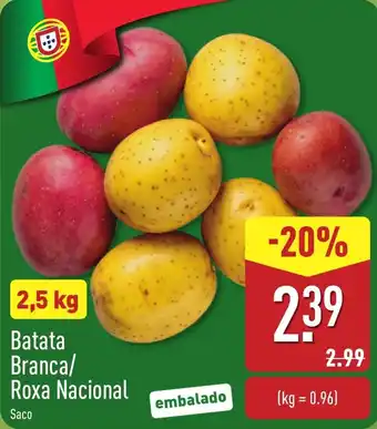 ALDI Batata Branca/Roxa Nacional promoção