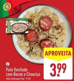 ALDI Pato Desfiado com Bacon e Chouriço promoção