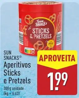 ALDI sun snacks aperitivos sticks e pretzels promoção