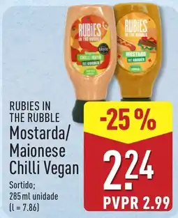 ALDI rubies in the rubble mostarda/maionese chilli vegan promoção