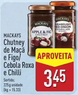 ALDI Mackays chutney de maçã e figo/cebola roxa e chilli promoção