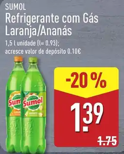 ALDI Sumol refrigerante com gás laranja/ananas promoção
