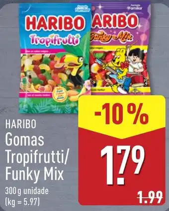ALDI haribo gomas tropifruttii/funky mix promoção