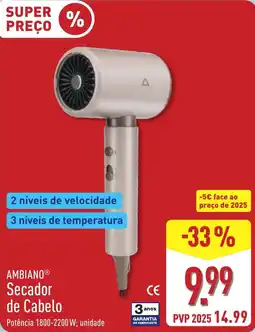 ALDI Ambiano secador de cabelo promoção