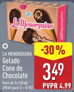 ALDI La Menorquina Gelado Cone de Chocolate promoção