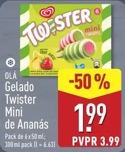 ALDI Olá Gelado Twister Mini de Ananás promoção