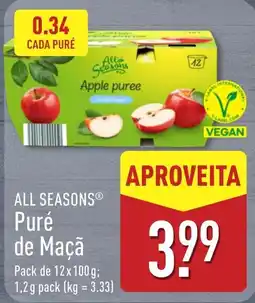 ALDI All Seasons Puré de Maçã promoção