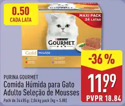 ALDI purina gourmet comida húmida para gato adulto seleção de mouses promoção