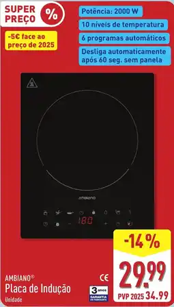 ALDI placa de indução ambiano promoção