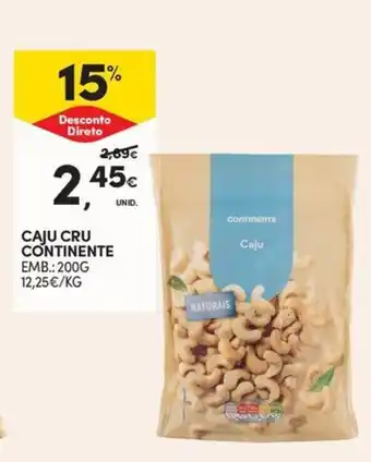 Continente Caju cru continente promoção