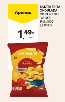 Continente batata frita ondulada continente sabor a paprika promoção