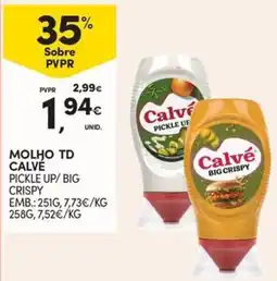 Continente molho td calve pickle up/ big crispy promoção