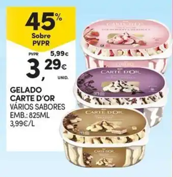 Continente gelado carte d'or vários sabores promoção