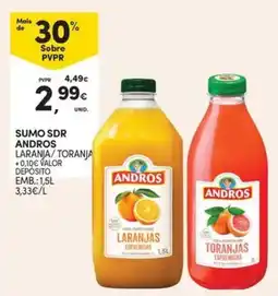 Continente Sumo sdr andros laranja/toranja promoção