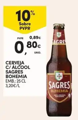 Continente Cerveja c/ álcool sagres bohemia promoção