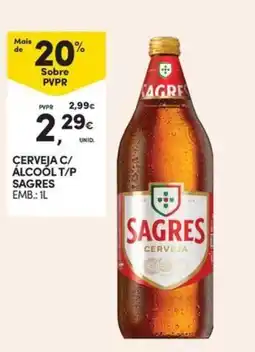 Continente Cerveja c/ álcool t/p sagres promoção