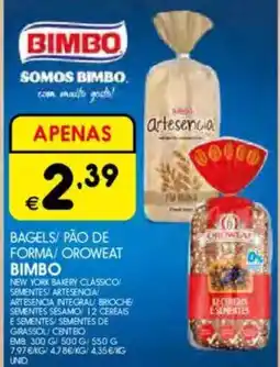 Meu Super Bimbo bagels/ pão de forma/ oroweat promoção