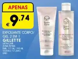 Meu Super exfoliante corpo gel 2 em 1 gillette satin care zona íntima promoção