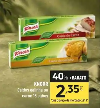 Coviran Knorr caldos galinha ou carne 16 cubos promoção