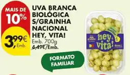 Pingo Doce uva branca biológica s/grainha hey, vita! promoção