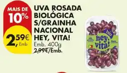 Pingo Doce Uva rosada biológica s/grainha nacional hey, vita! promoção