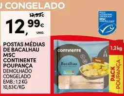 Continente Postas médias de bacalhau msc continente poupança promoção
