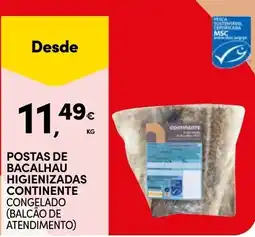 Continente Postas de bacalhau higienizadas continente congelado promoção