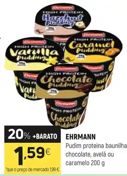Coviran Ehrmann pudim proteína baunilha chocolate, avelã ou caramelo promoção