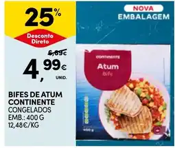 Continente Bifes de atum continente congelados promoção