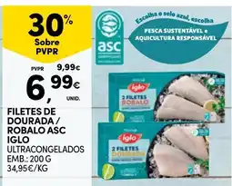 Continente Filetes de dourada / robalo asc iglo promoção