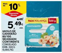 Continente miolo de camarão continente promoção