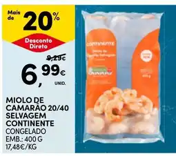Continente miolo de camarão 20/40 selvagem continente promoção