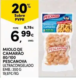 Continente miolo de camarão pescanova promoção