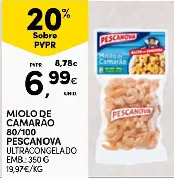 Continente miolo de camarão pescanova promoção