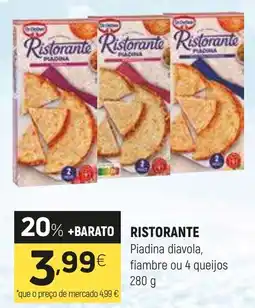Coviran Ristorante Piadina diavola, fiambre ou 4 queijos promoção