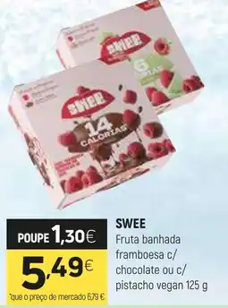 Coviran Swee fruta banhada framboesa c/ chocolate ou c/ pistacho vegan promoção